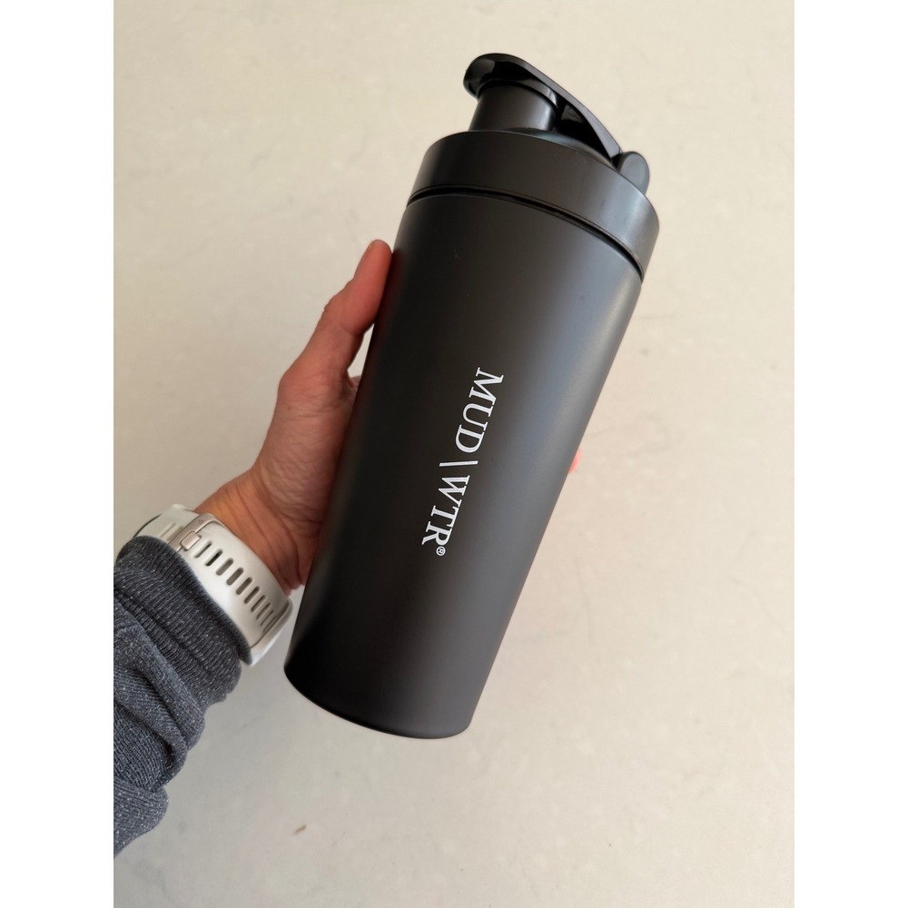 MUD\WTR BlenderBottle Insulated Stainless Steel Shaker Bottle 24oz Matte Black
